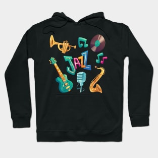 Jazz Day Illustration Instruments Hoodie